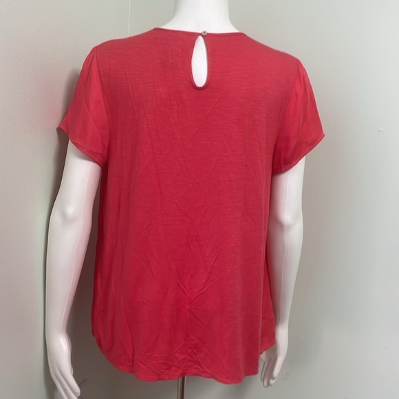 ANTHROPOLOGIE Dolan Pilar Pleated Watermelon Tee Medium - Picture 4 of 7